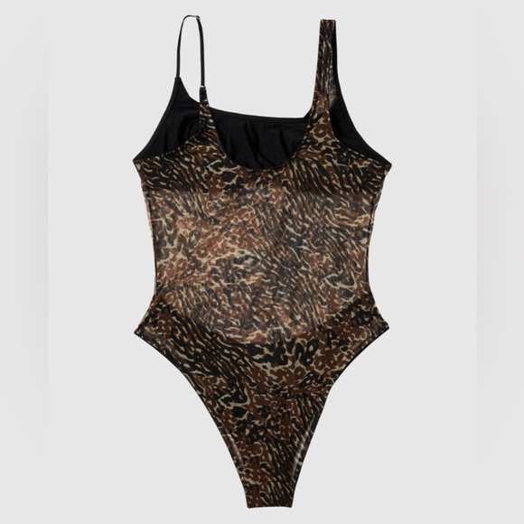 La Senza Leopard Layered Mesh Bodysuit size Medium - Picture 4 of 6